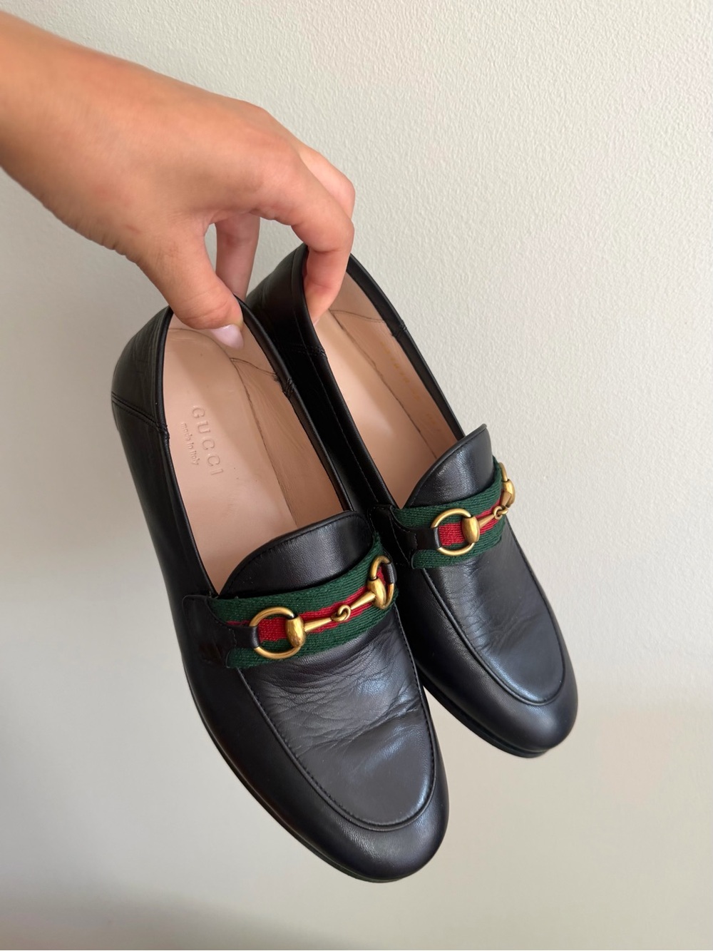 Gucci Black Leather Horsebit Web Stripe Loafers EU 35 - Picture 3 of 8